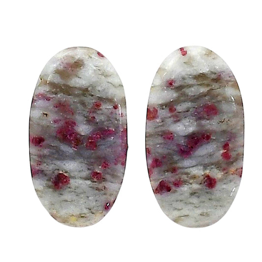 Cinnabar Pair 13.3x24.3x4.5 mm Oval Shape Polished Gemstone LS51-06767
