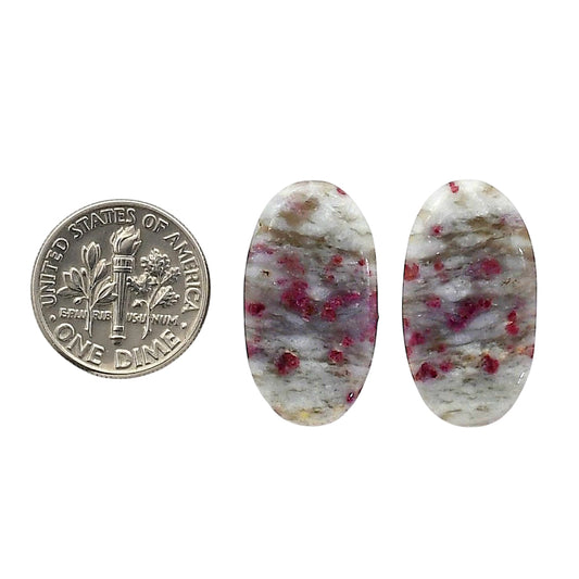 Cinnabar Pair 13.3x24.3x4.5 mm Oval Shape Polished Gemstone LS51-06767