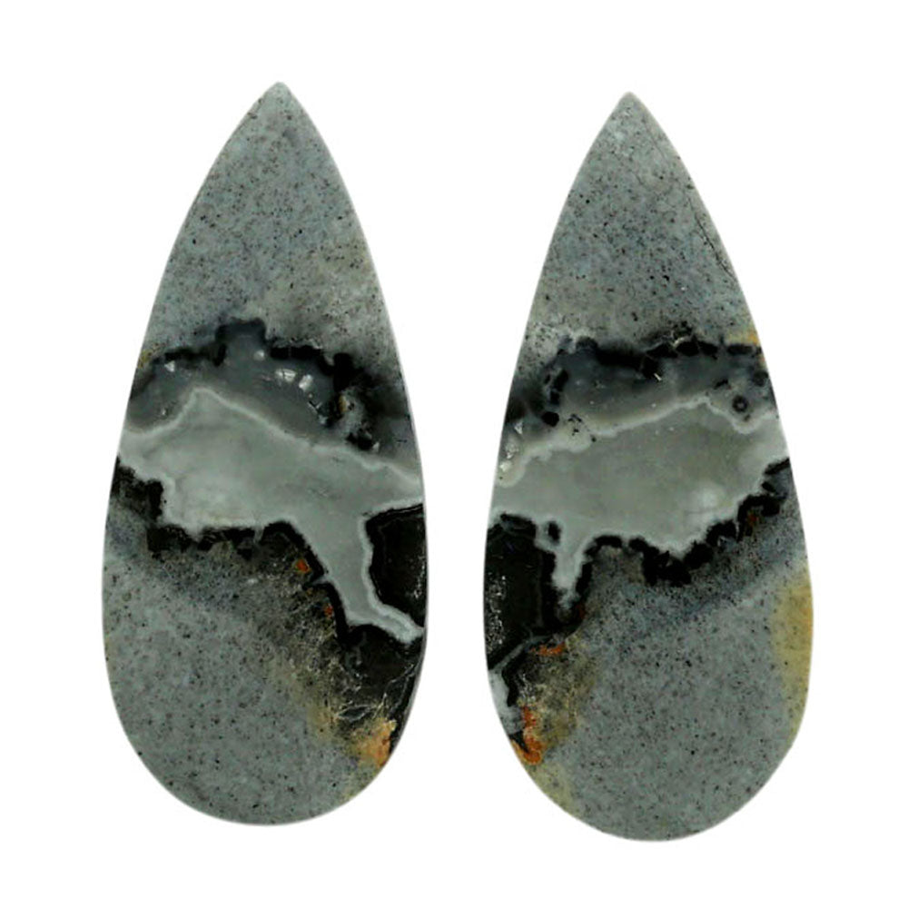 Maligano Jasper Pair 12.5x28.35x3.5 mm Pear Shape Polished Gemstone LS53-07063
