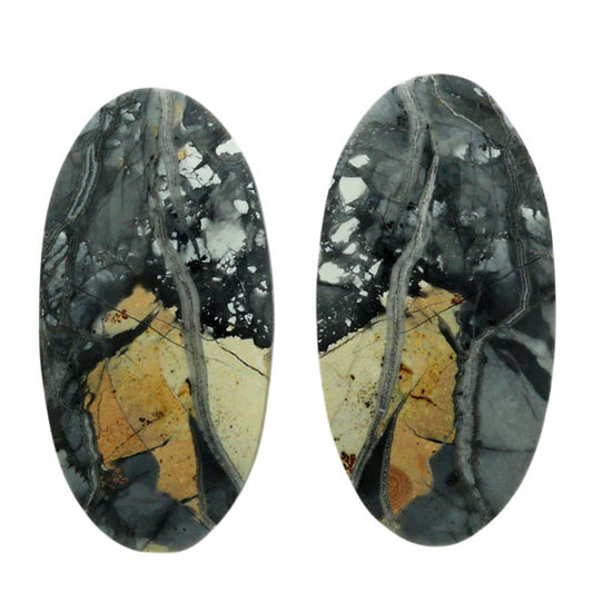 Maligano Jasper Pair 15.2x30x4.2 mm Oval Shape Polished Gemstone LS53-07064