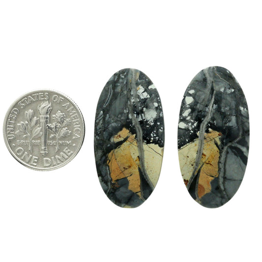 Maligano Jasper Pair 15.2x30x4.2 mm Oval Shape Polished Gemstone LS53-07064