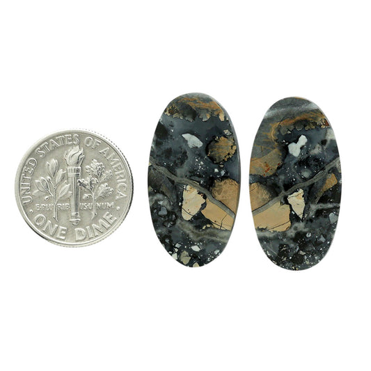 Maligano Jasper Pair 13.9x25.9x4 mm Oval Shape Polished Gemstone LS53-07065
