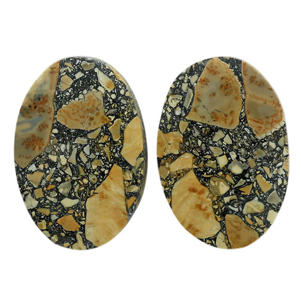 Maligano Jasper Pair 15x22x4 mm Oval Shape Polished Gemstone LS53-07067