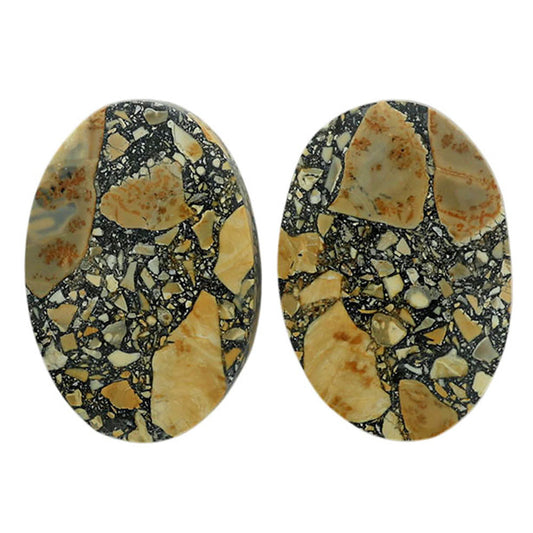 Maligano Jasper Pair 15x22x4 mm Oval Shape Polished Gemstone LS53-07067
