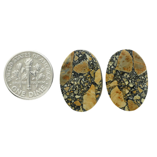 Maligano Jasper Pair 15x22x4 mm Oval Shape Polished Gemstone LS53-07067