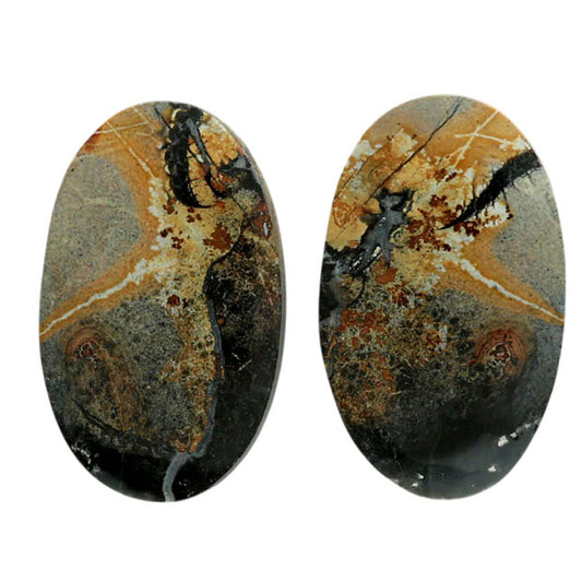 Maligano Jasper Pair 13.7x22.35x4.2 mm Oval Shape Polished Gemstone LS53-07068