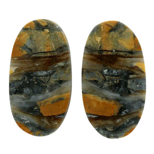 Maligano Jasper Pair 13.2x24.6x3.5 mm Oval Shape Polished Gemstone LS53-07069