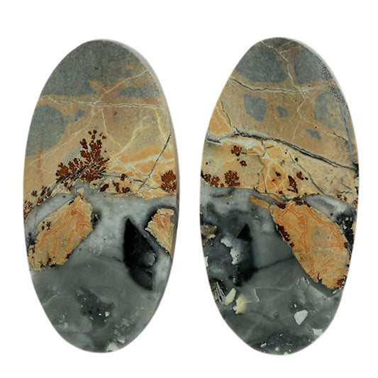 Maligano Jasper Pair 12.5x25x4 mm Oval Shape Polished Gemstone LS53-07070