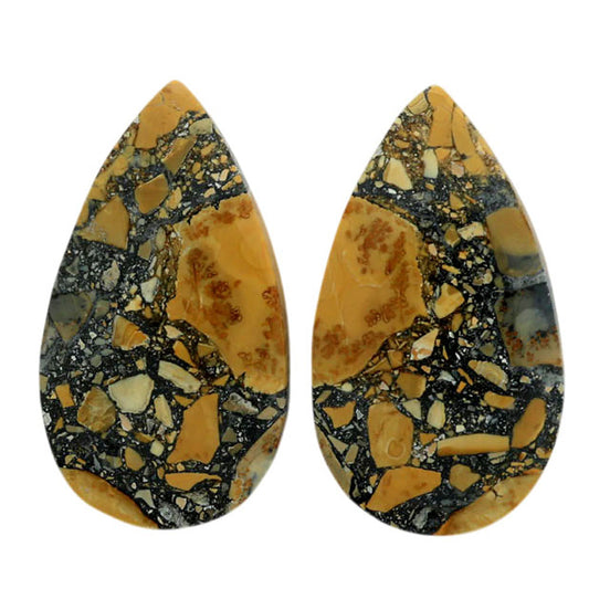 Maligano Jasper Pair 14.8x26.3x4 mm Pear Shape Polished Gemstone LS53-07071