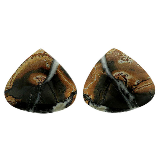 Maligano Jasper Pair 18.9x21.1x3.3 mm Heart Shape Polished Gemstone LS53-07072