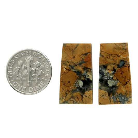 Maligano Jasper Pair 12.7x23x4.2 mm Fancy Shape Polished Gemstone LS53-07074