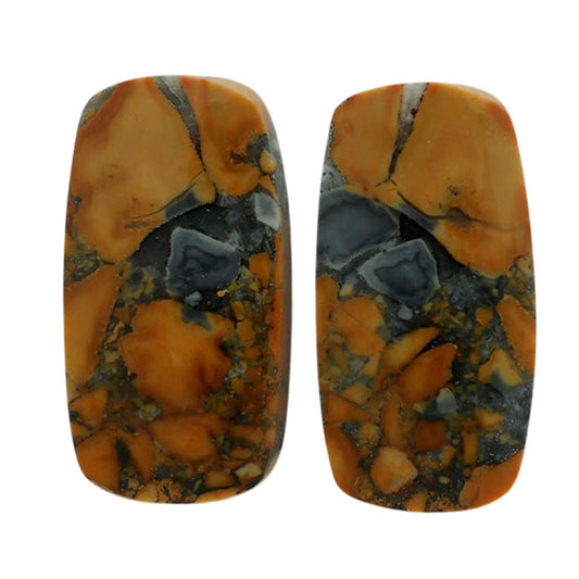 Maligano Jasper Pair 11.3x21.8x4 mm Cushion Shape Polished Gemstone LS53-07079