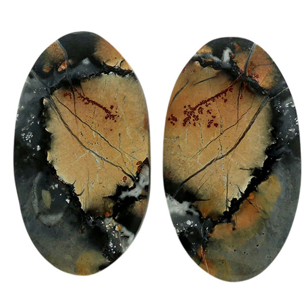 Maligano Jasper Pair 15x26.65x4 mm Oval Shape Polished Gemstone LS53-07083