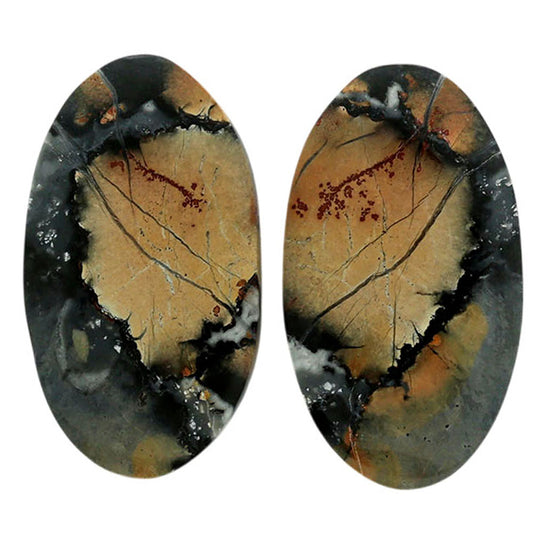 Maligano Jasper Pair 15x26.65x4 mm Oval Shape Polished Gemstone LS53-07083