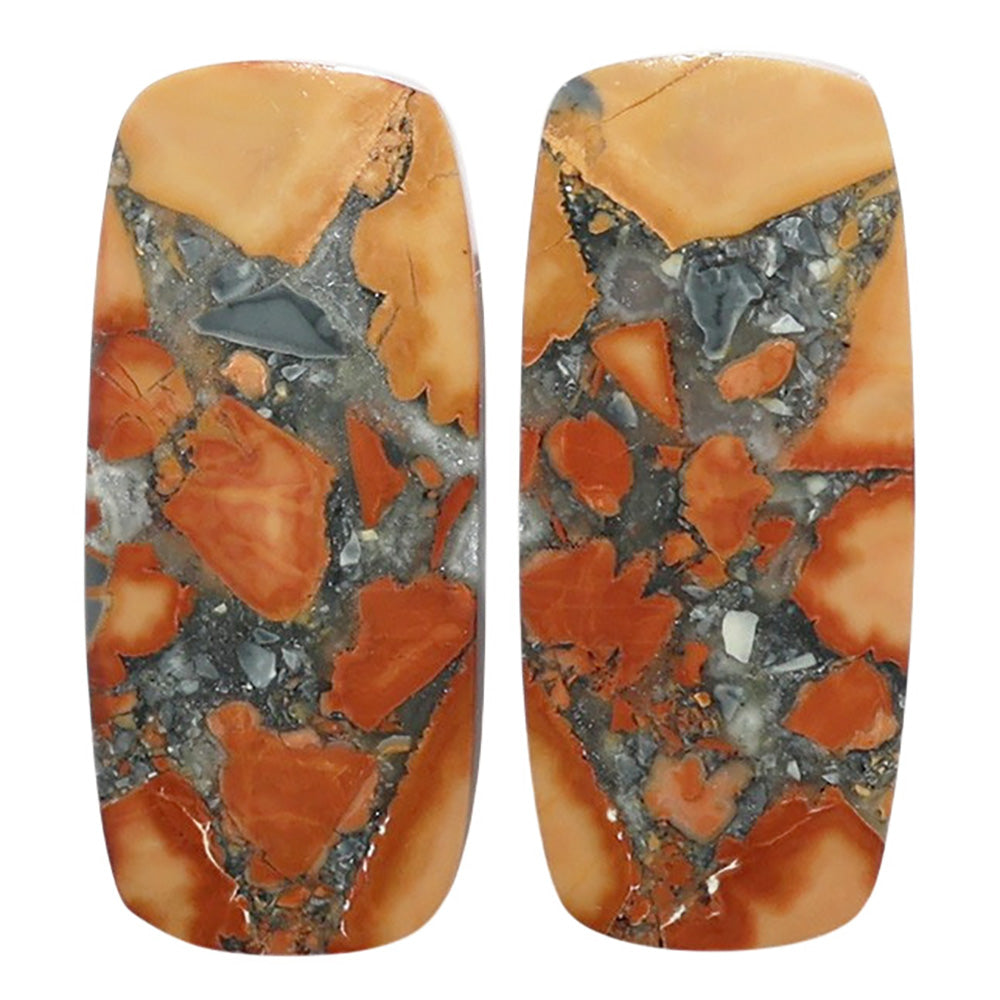Maligano Jasper Pair 12x27x3 mm Cushion Shape Polished Gemstone LS53-07536
