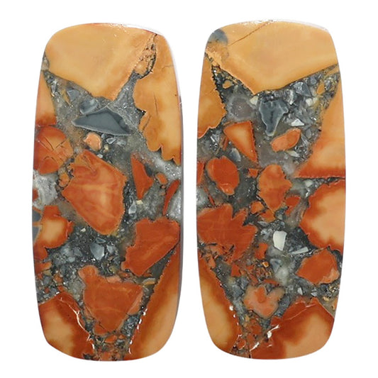 Maligano Jasper Pair 12x27x3 mm Cushion Shape Polished Gemstone LS53-07536