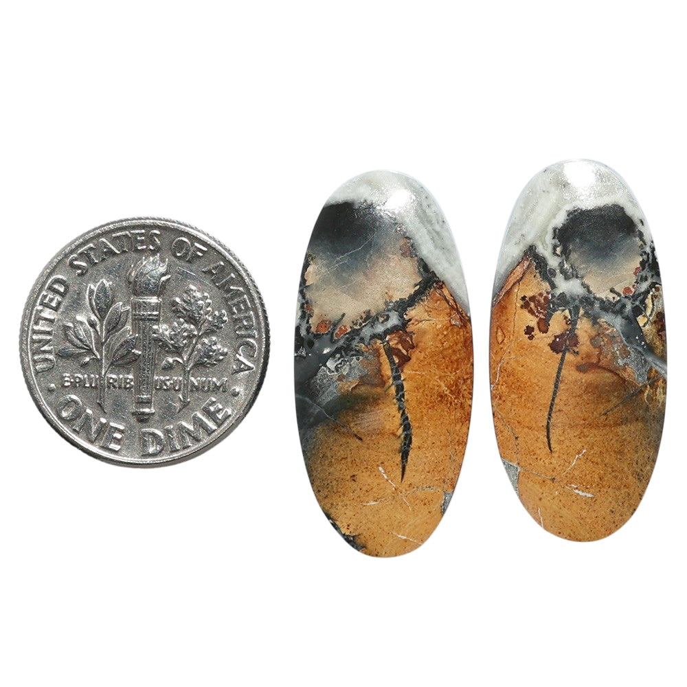 Maligano Jasper Pair 12.6x27x4.5 mm Oval Shape Polished Gemstone LS53-07537