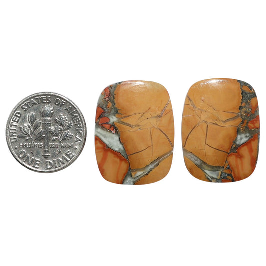 Maligano Jasper Pair 17.3x22.85x4 mm Cushion Shape Polished Gemstone LS53-07538