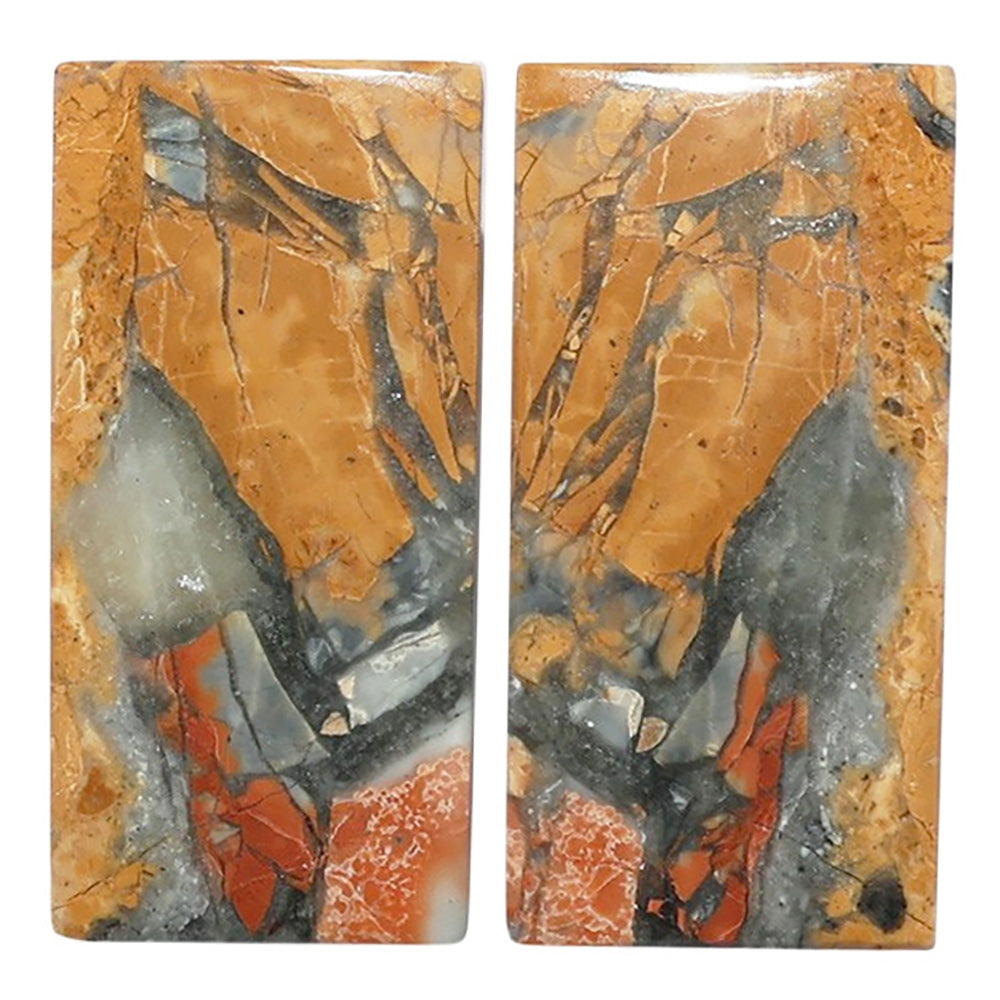 Maligano Jasper Pair 13.8x28x4 mm Baguette Shape Polished Gemstone LS53-07539
