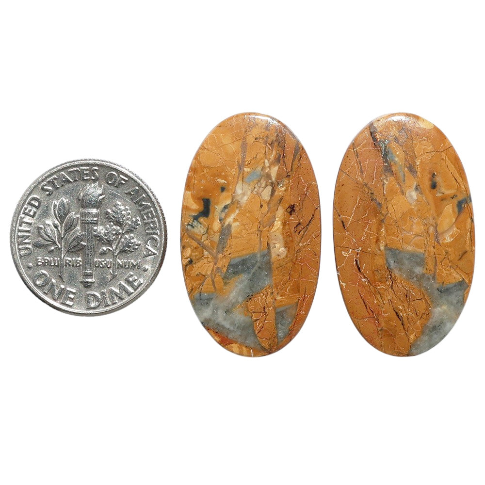 Maligano Jasper Pair 15.9x27.5x4 mm Oval Shape Polished Gemstone LS53-07540