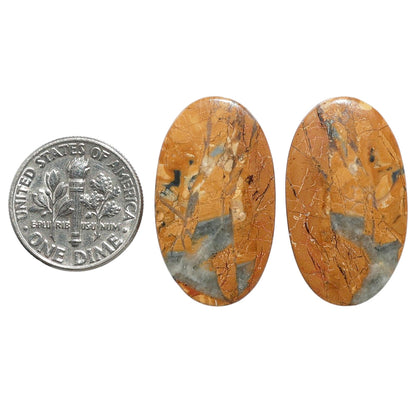 Maligano Jasper Pair 15.9x27.5x4 mm Oval Shape Polished Gemstone LS53-07540