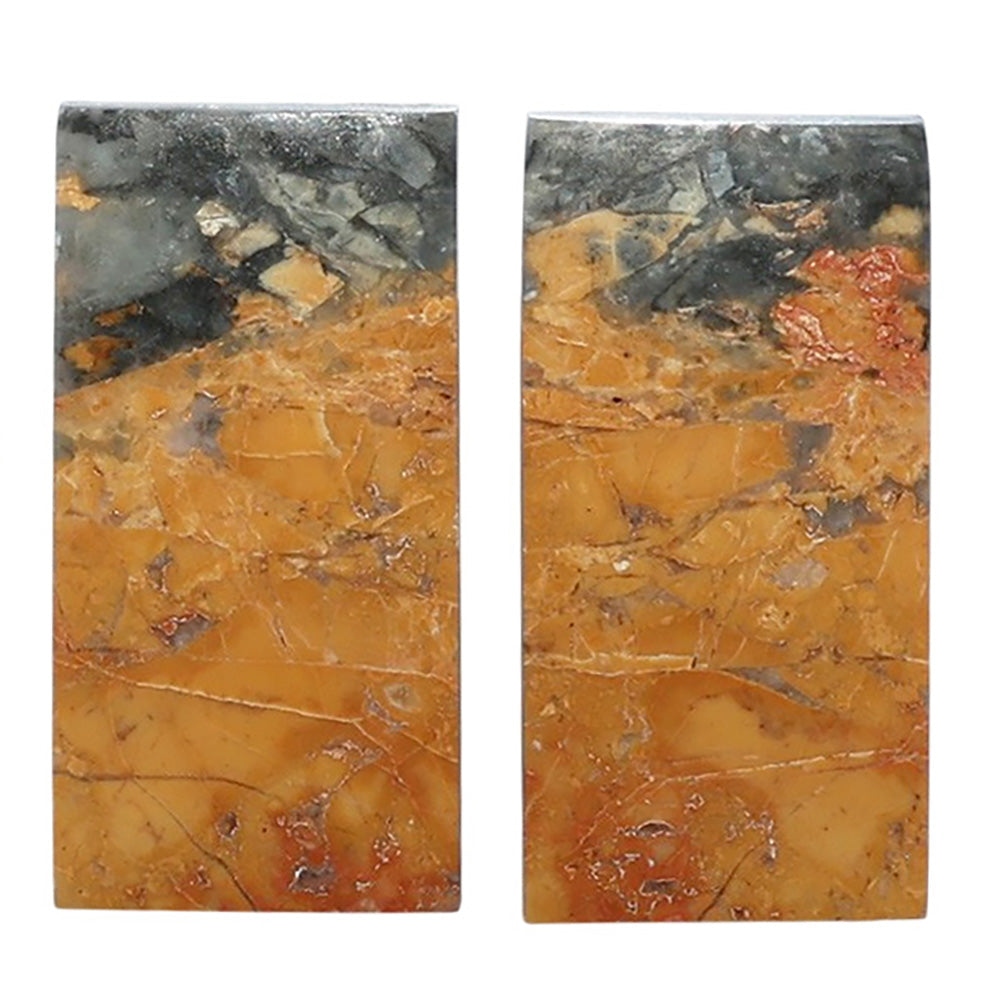 Maligano Jasper Pair 11.9x23.3x4 mm Baguette Shape Polished Gemstone LS53-07543