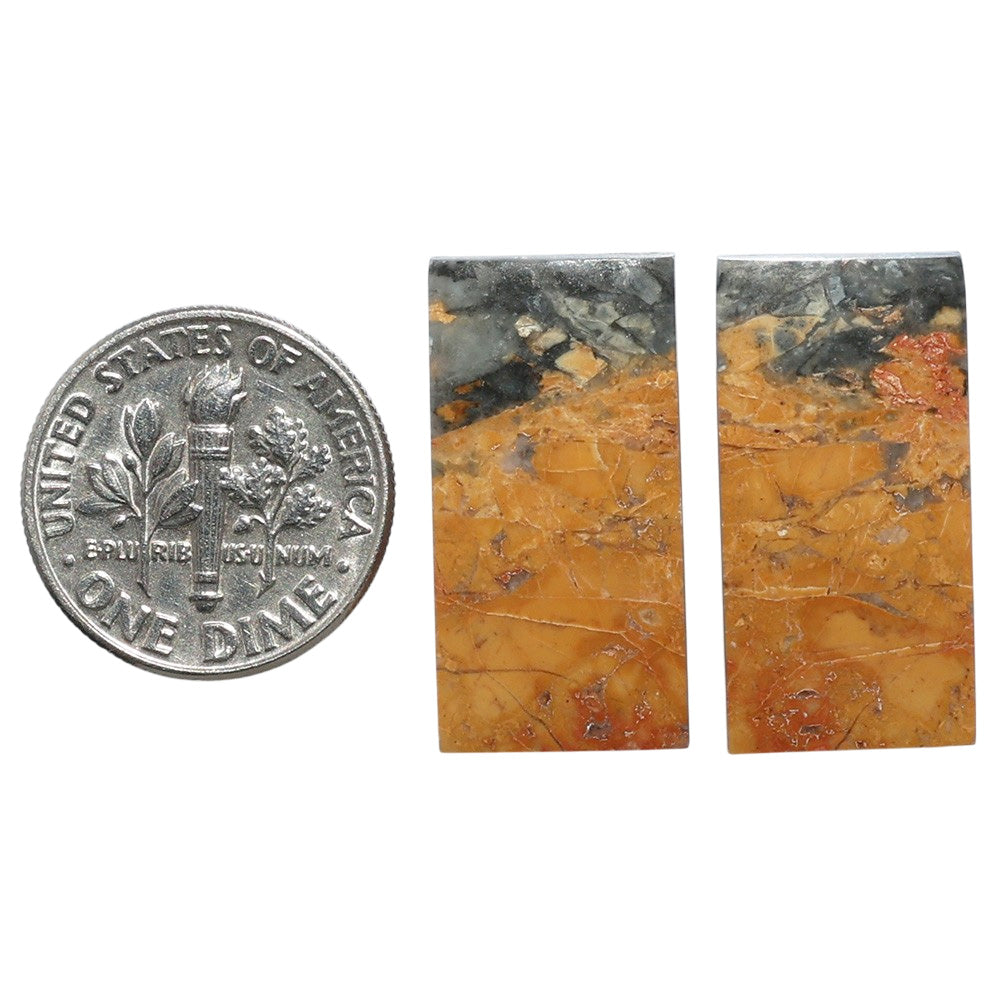 Maligano Jasper Pair 11.9x23.3x4 mm Baguette Shape Polished Gemstone LS53-07543