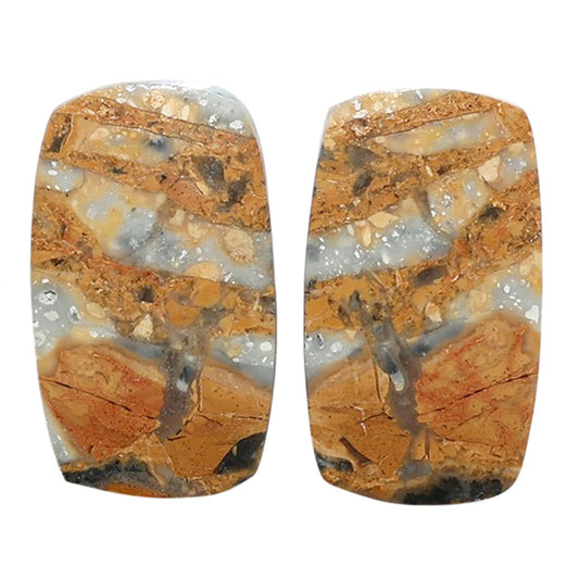 Maligano Jasper Pair 13.5x23.15x4 mm Cushion Shape Polished Gemstone LS53-07544