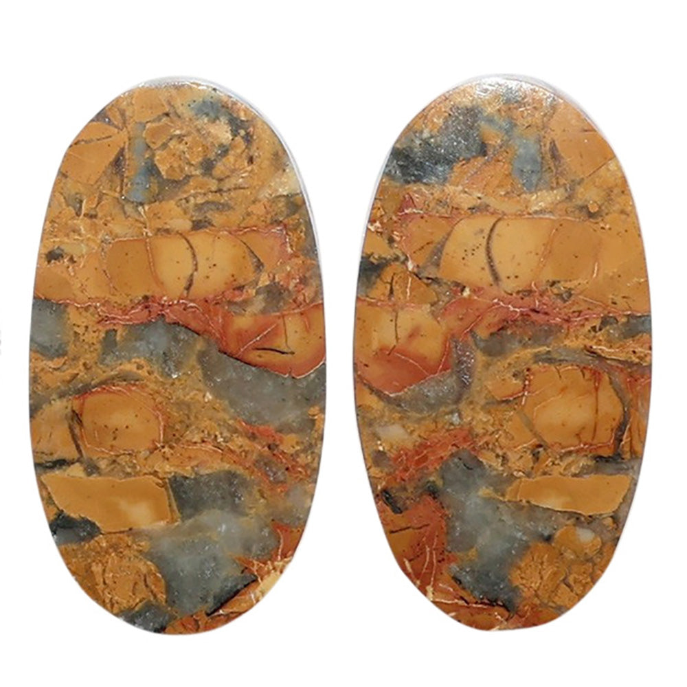 Maligano Jasper Pair 13.4x24.8x4 mm Oval Shape Polished Gemstone LS53-07546