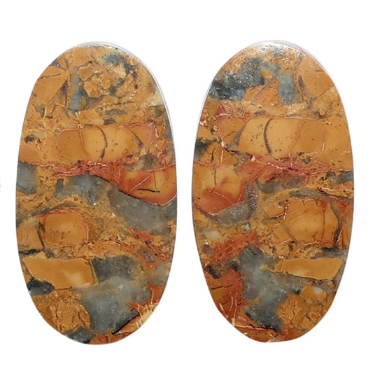 Maligano Jasper Pair 13.4x24.8x4 mm Oval Shape Polished Gemstone LS53-07546