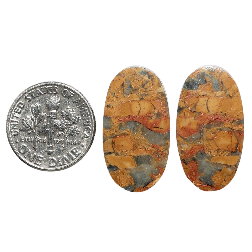 Maligano Jasper Pair 13.4x24.8x4 mm Oval Shape Polished Gemstone LS53-07546