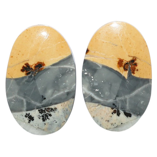 Maligano Jasper Pair 14x21.9x4 mm Oval Shape Polished Gemstone LS53-07547