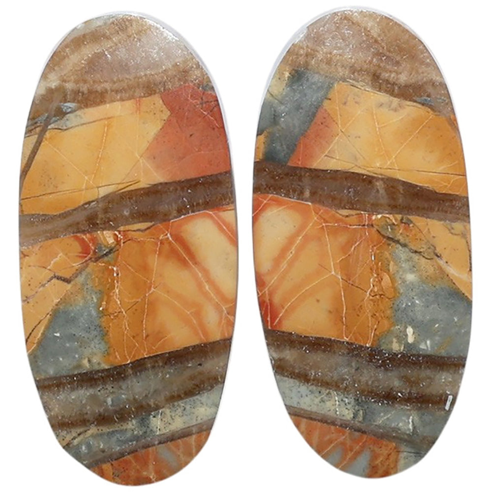 Maligano Jasper Pair 13.5x28.9x4 mm Oval Shape Polished Gemstone LS53-07554
