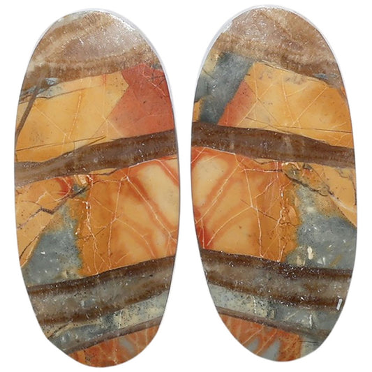 Maligano Jasper Pair 13.5x28.9x4 mm Oval Shape Polished Gemstone LS53-07554