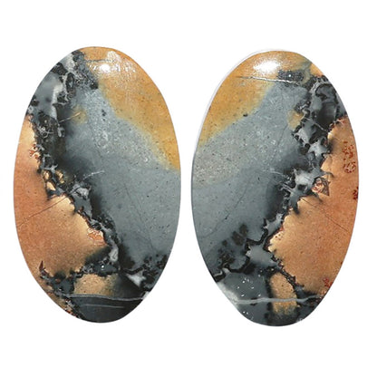 Maligano Jasper Pair 15.8x26x4.5 mm Oval Shape Polished Gemstone LS53-07555