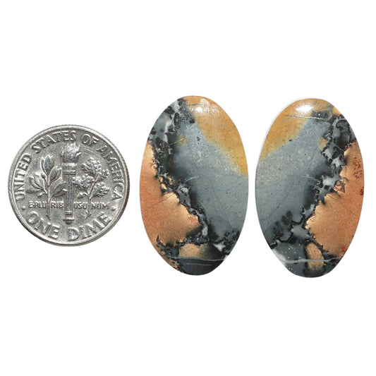 Maligano Jasper Pair 15.8x26x4.5 mm Oval Shape Polished Gemstone LS53-07555