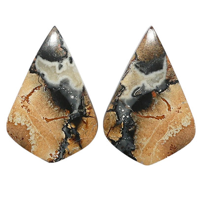 Maligano Jasper Pair 17.2x25.9x3.5 mm Fancy Shape Polished Gemstone LS53-07556