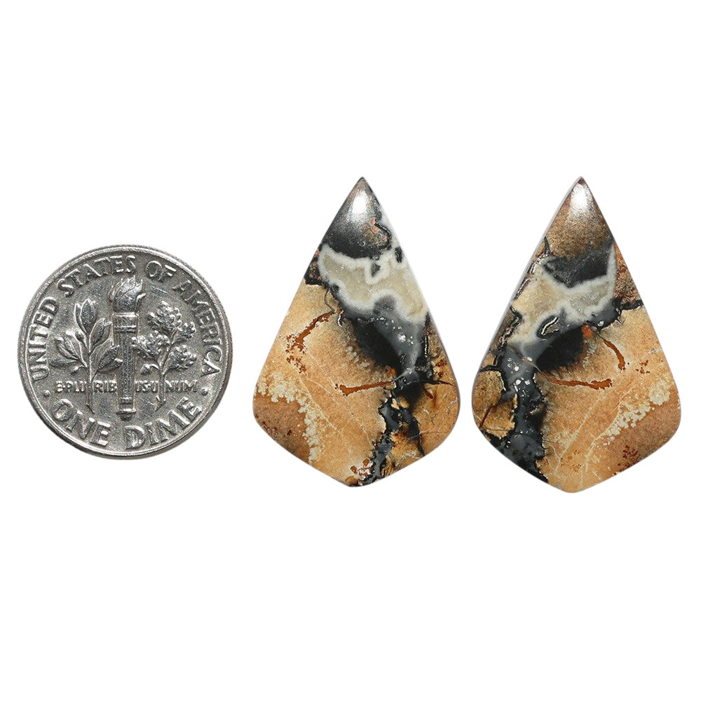 Maligano Jasper Pair 17.2x25.9x3.5 mm Fancy Shape Polished Gemstone LS53-07556