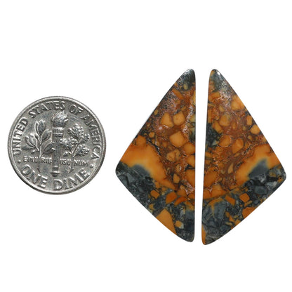 Maligano Jasper Pair 14.75x31.25x3.5 mm Fancy Shape Polished Gemstone LS53-07557