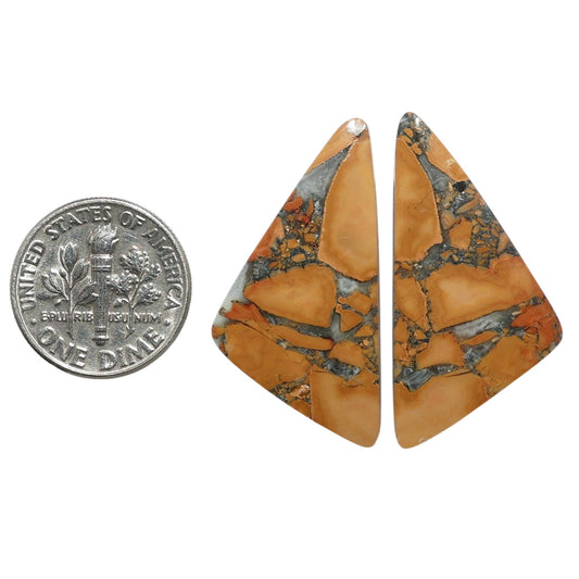 Maligano Jasper Pair 16.5x32.4x3.5 mm Fancy Shape Polished Gemstone LS53-07558