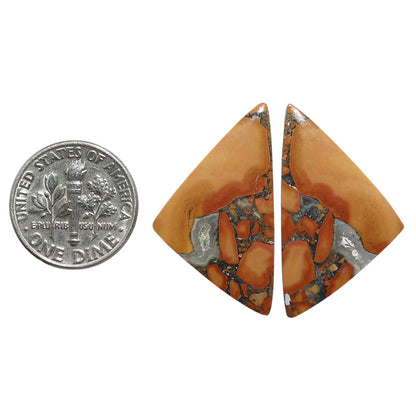 Maligano Jasper Pair 16.8x29.15x3.5 mm Fancy Shape Polished Gemstone LS53-07559