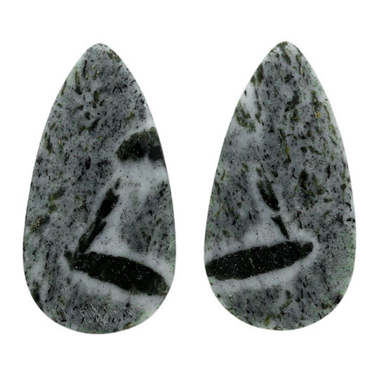Hornblende Pair 13.2x25.15x3 mm Pear Shape Polished Gemstone LS54-07044