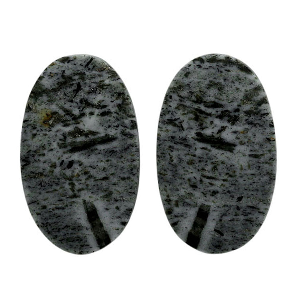 Hornblende Pair 13.5x22.4x3 mm Oval Shape Polished Gemstone LS54-07045
