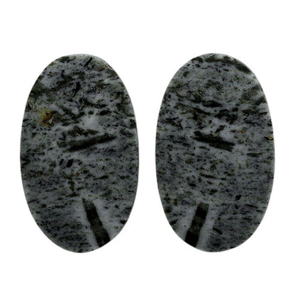 Hornblende Pair 13.5x22.4x3 mm Oval Shape Polished Gemstone LS54-07045