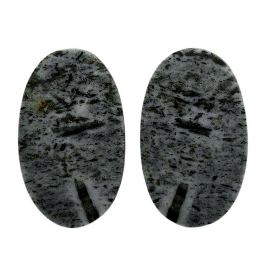 Hornblende Pair 13.5x22.4x3 mm Oval Shape Polished Gemstone LS54-07045