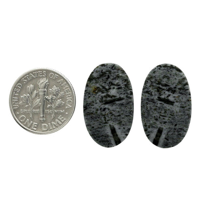 Hornblende Pair 13.5x22.4x3 mm Oval Shape Polished Gemstone LS54-07045
