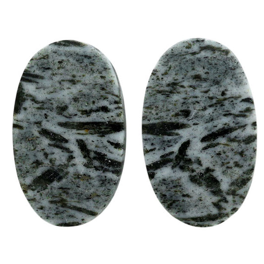 Hornblende Pair 15.6x24.9x3.5 mm Oval Shape Polished Gemstone LS54-07047