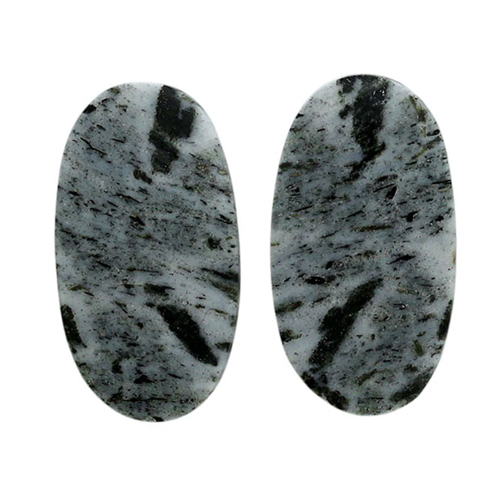 Hornblende Pair 11.5x21.3x3 mm Oval Shape Polished Gemstone LS54-07048