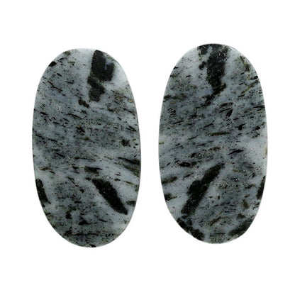 Hornblende Pair 11.5x21.3x3 mm Oval Shape Polished Gemstone LS54-07048