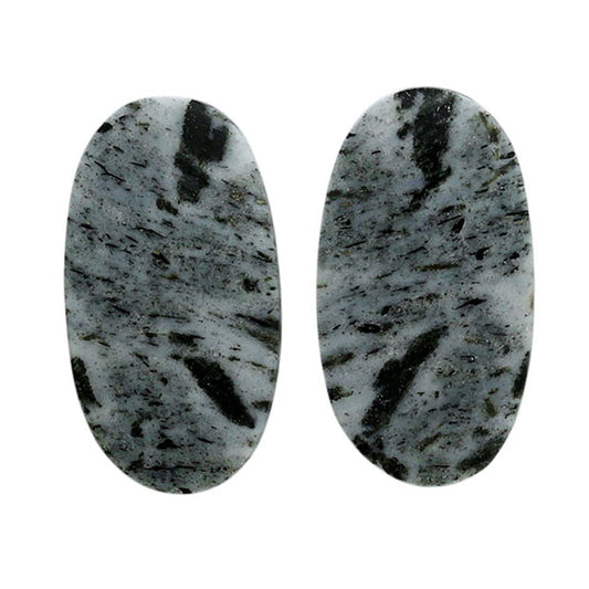 Hornblende Pair 11.5x21.3x3 mm Oval Shape Polished Gemstone LS54-07048